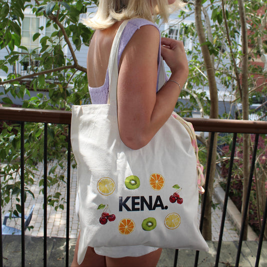 Fruit Pattern Logo Tote
